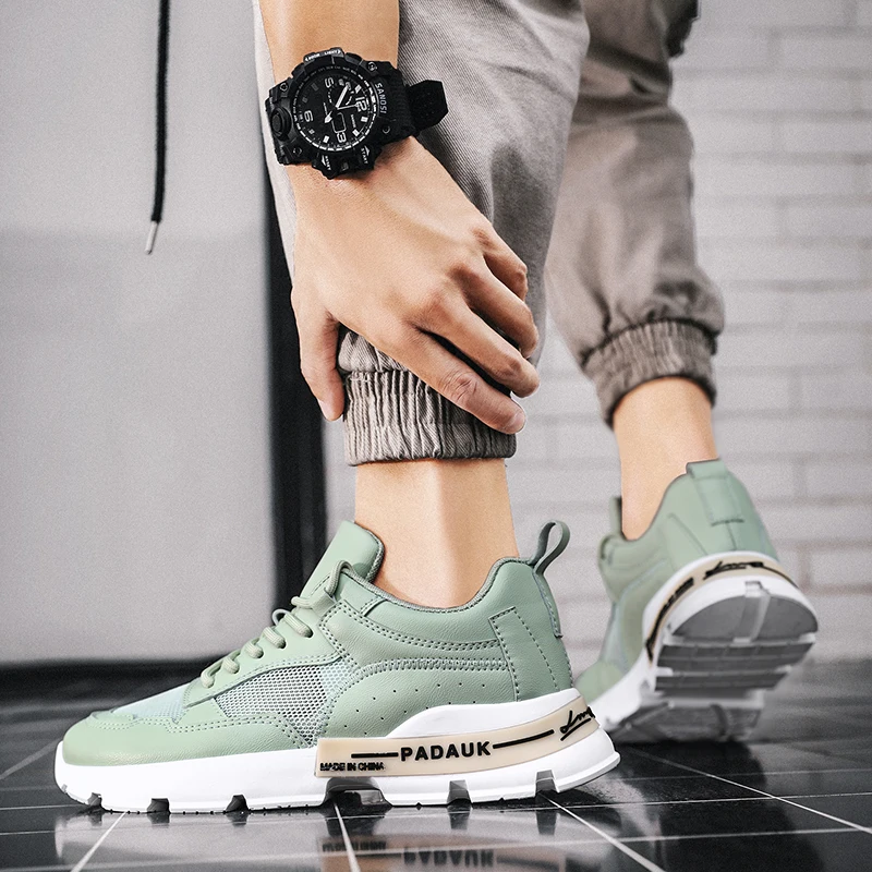 

Thick Bottom Mens Casual Shoes Men Sneakers Lace-Up Brand Luxury Sports Ivory Fitness Walking Shoes Men