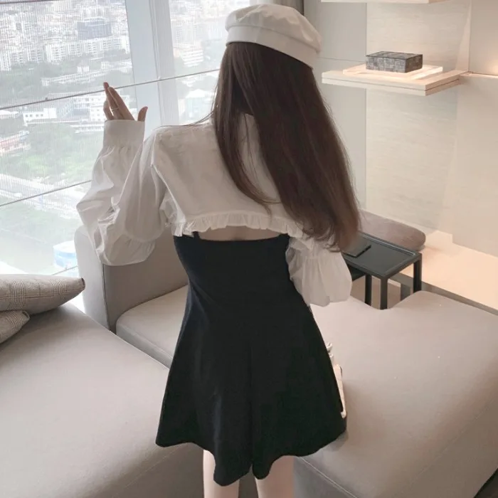 Women Long Sleeve Short Capes Shirts Woman White Tops | Женская одежда