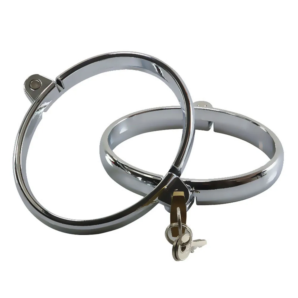 Stainless Steel Ankle Cuffs Male Bondage Restraints Adult Game Metal Lock Bdsm Slave Binding Fetish Sex Toys For Women Men Gay | Красота и