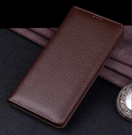 Brown 2 Чехол-книжка из натуральной кожи с магнитным держателем для Xiaomi Redmi Note 8 Pro, чехол для телефона s для Redmi Note 8, чехол-подставка - Цвет: Brown 2