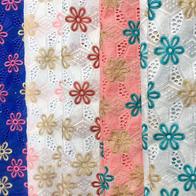 

(5yards/pc) elegant white green African voile lace soft Swiss cotton lace fabric with embroidery for party dress CLS324