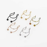 2pcs rock nose piercings clip hoop septum non piercing surgical steel hip hop fake nose ring sexy body jewelry for girl men