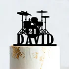 Персонализированный барабан, музыкант, барабан, украшение для торта на день рождения, для группы, с именем на заказ, для возраста, музывечерние, украшение для торта
