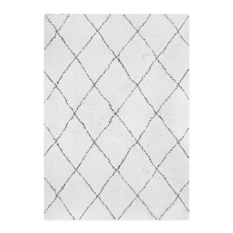 reese morocco black white geometric pattern carpets living room home bedroom india cotton woven rugs sofa coffee table floor mat free global shipping