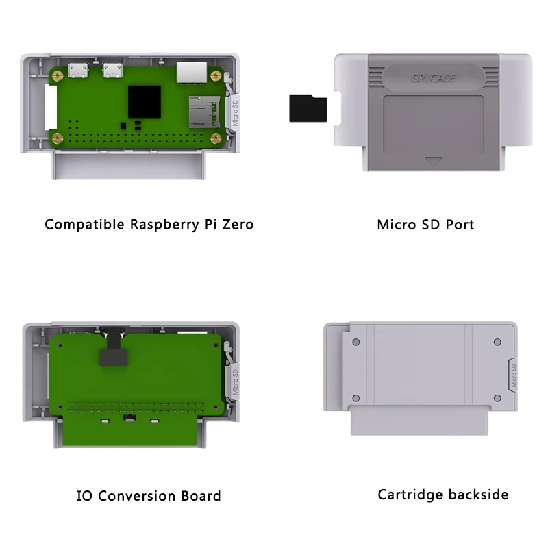 Retroflag GPi чехол Игровой Набор для Raspberry Pi Zero W 1,3 опционально 32 Гб 64 Гб sd-карта медные радиаторы для RPI Zero