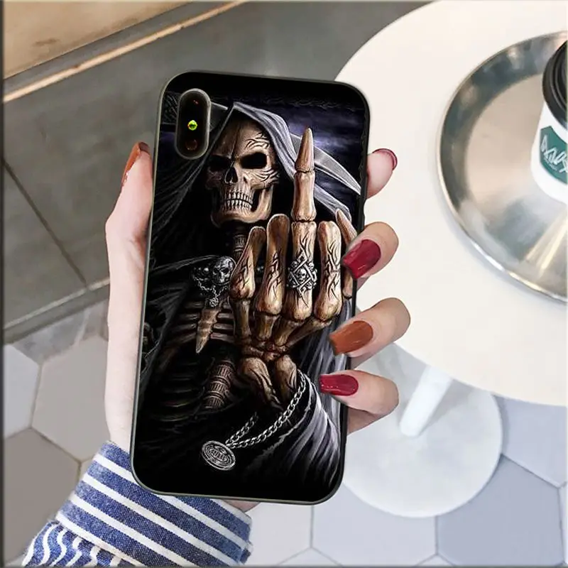 grim reaper skull skeleton phone accessories case for iphone 11 12 pro xs max xs xr 8 7 6 plus 5 5s se 12mini free global shipping