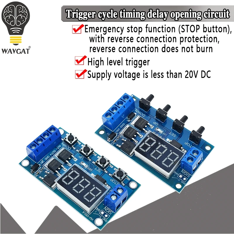 DC 12V 24V двойной МОП светодиодный цифровой реле задержки времени цикл запуска