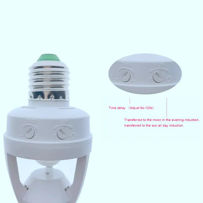 

AC 110-220V 360 Degrees Pir Induction Motion Sensor IR Infrared Human E27 Plug Socket Switch Base Led Bulb Lamp Holder