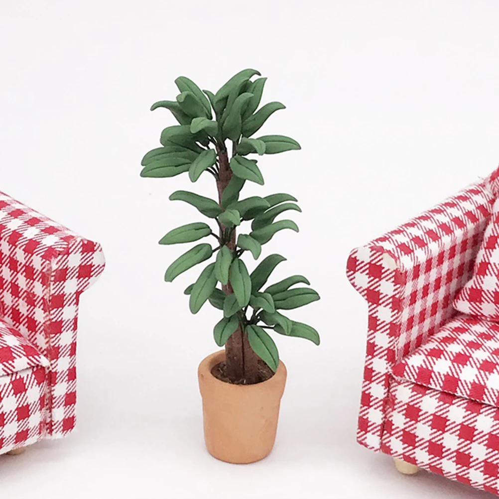 Мини кукольный домик в масштабе 1:12 цветок миниатюрное зеленое растение бонсай