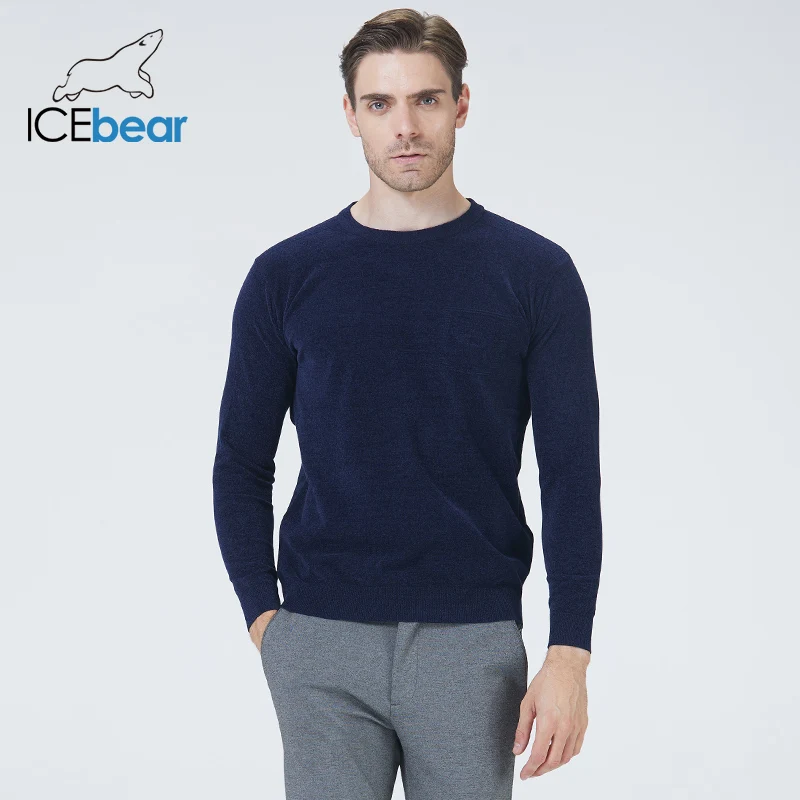 

icebear 2021 модный мужской свитер с круглым вырезом приталенный трикотаж осенние мужские свитера однотонные брендовая мужская одежда 8829