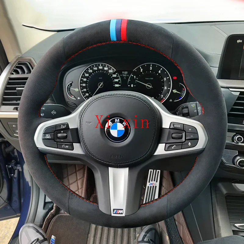 

For BMW 1 Series 3 Series 5 Series 7 Series 320li 525 x1 x2 x3 x4 x5 x6 gt Custom suede leather car steering wheel cover