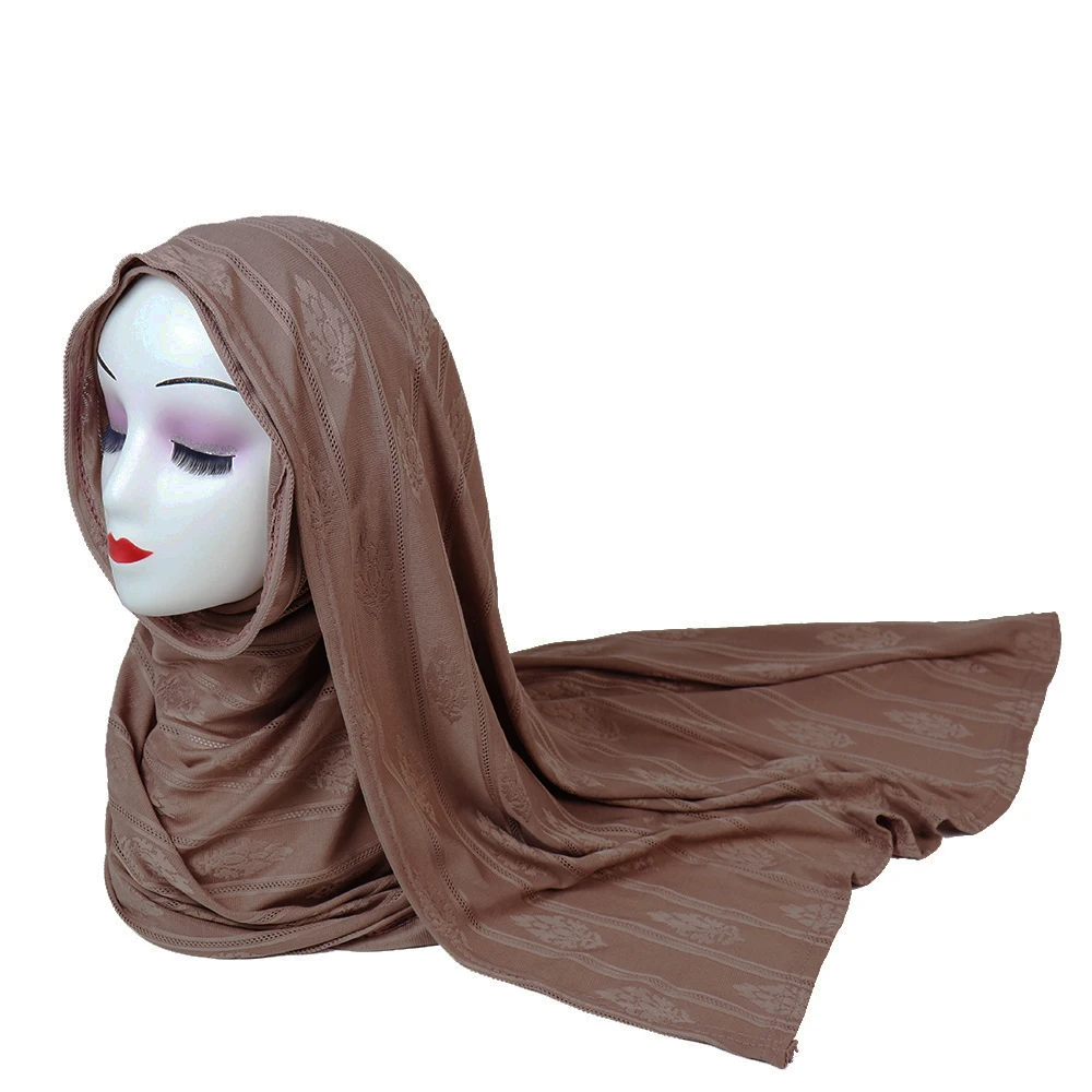 Однотонный жаккардовый хиджаб шарф трендовая Текстура дерева качество растений