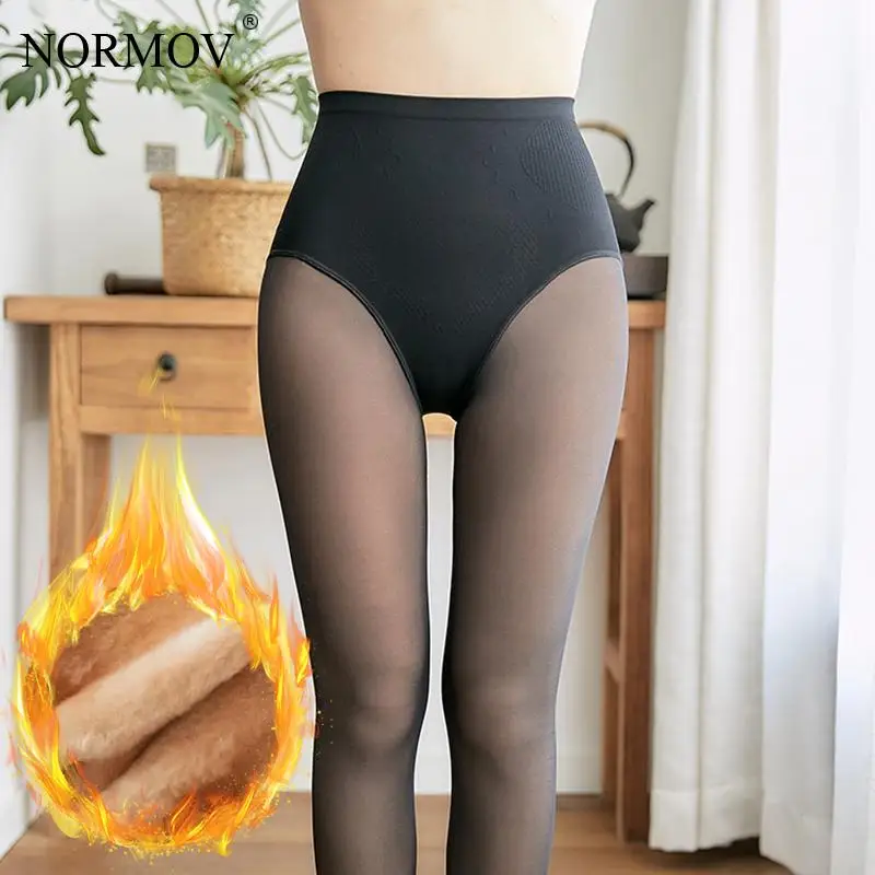 NORMOV-mallas gruesas Push Up para Mujer, Leggings cálidos de cintura alta para...