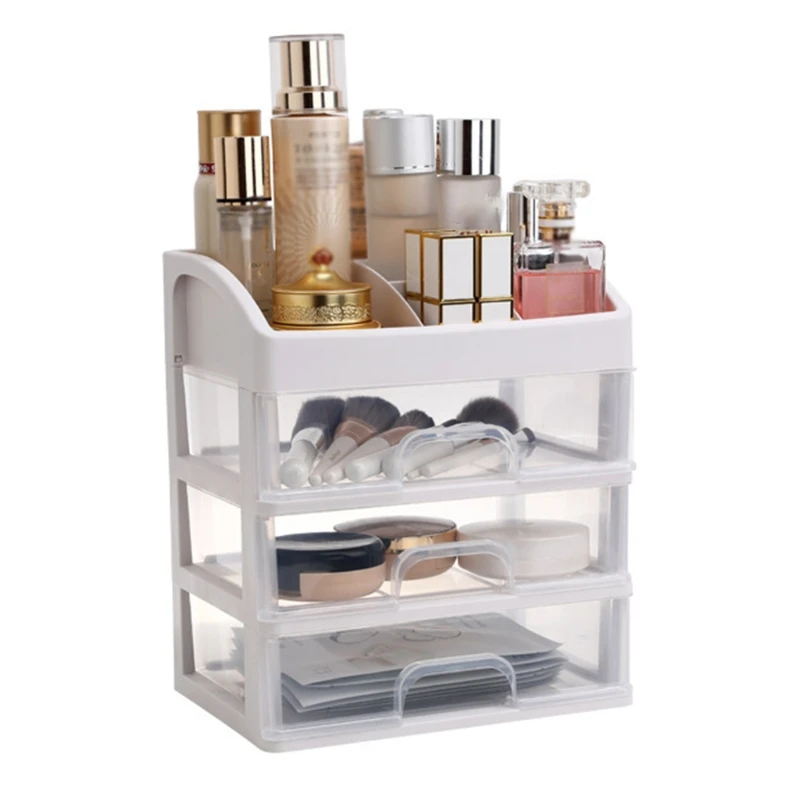

Makeup Organizer Box Transparent Cosmetic Drawer Jewelry Storage Holder Shelf