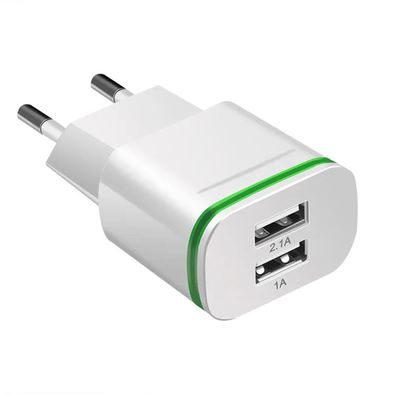 EU Plug White Двойное USB зарядное устройство 2A Быстрая зарядка Путешествия ЕС вилка адаптер портативное Сетевое зарядное устройство кабель мобильного телефона для iPhone samsung Xiaomi - Тип штекера: EU Plug White