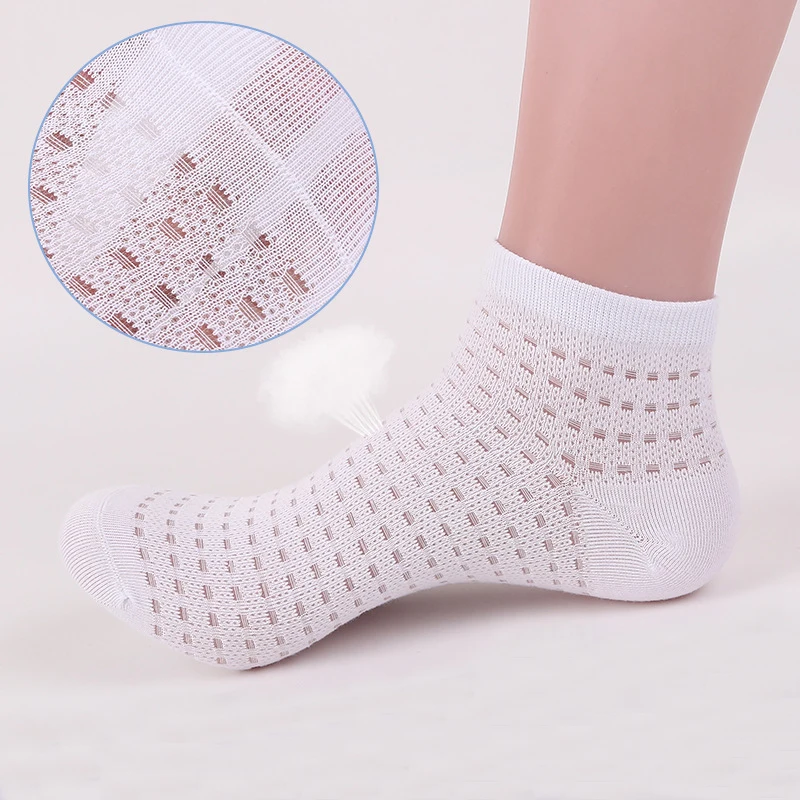 5 пар носков Для мужчин летние тонкие носки башмачки хлопок дышащий шелк светло