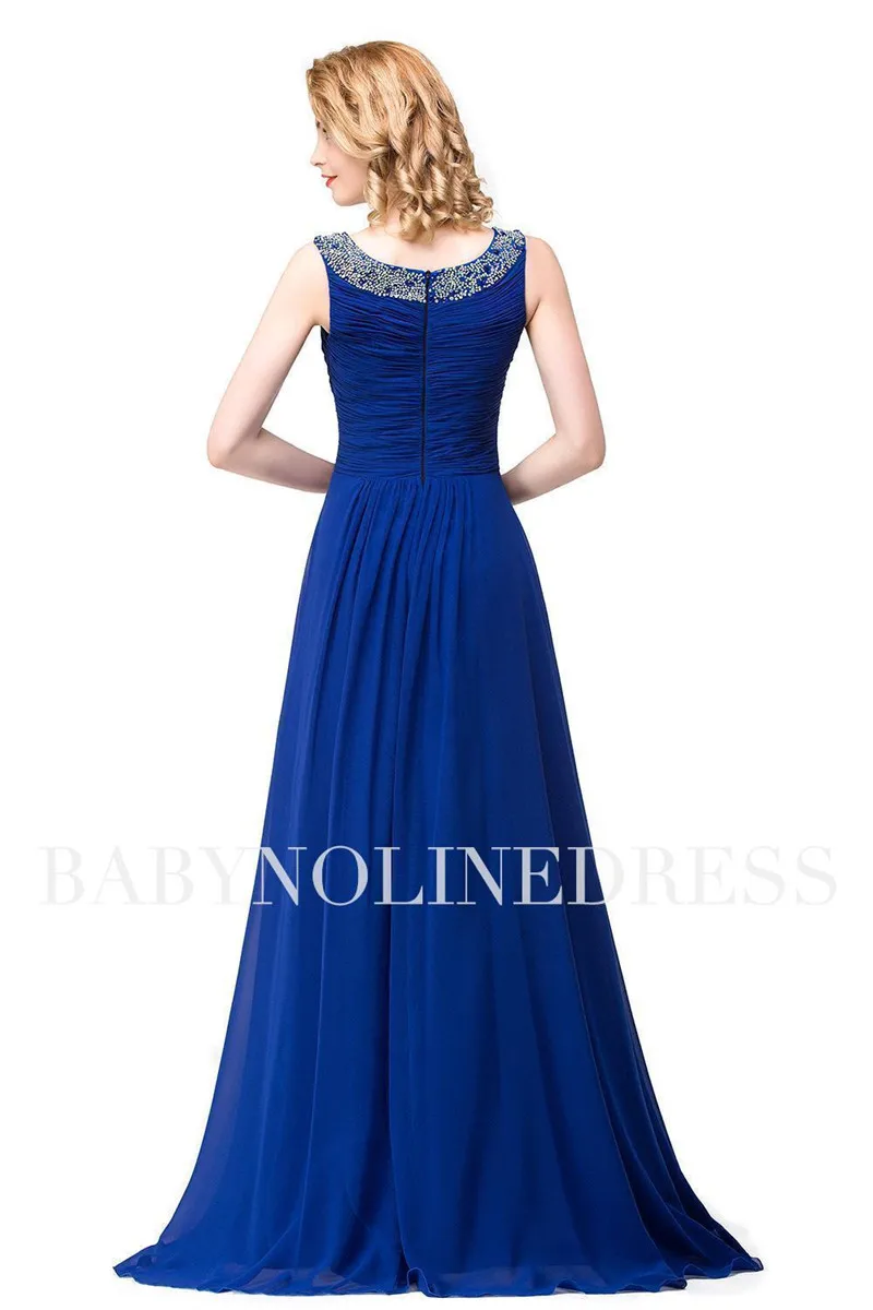 Новое поступление Элегантное Длинное Вечернее Платье трапеция с бусинами