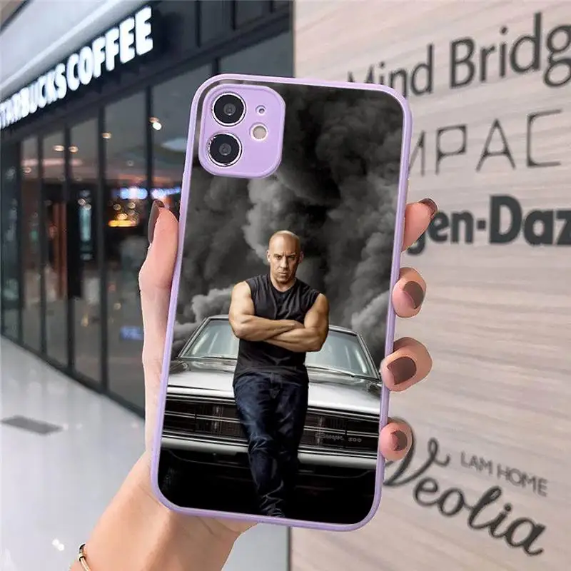 

Fast & Furious Phone Case For iPhone 12 11 Mini Pro XR XS Max 7 8 Plus X Matte transparent Purple Back Cover