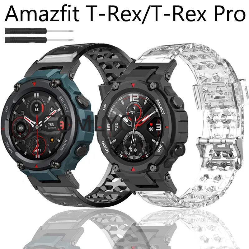

Ремешок для смарт-часов Amazfit T rex Pro, силиконовый браслет для Xiaomi Amazfit T-rex, спортивные аксессуары