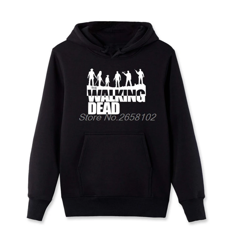 

Fashion Zombies Fight The Dead Fear The Living The Walking Dead Hoodies Men's Cotton Pullover Sweatshirt Casual Fleece Hooded