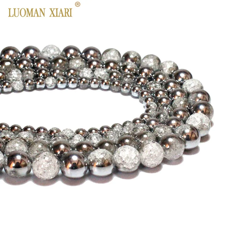 Серебристо-белые снежные хрустальные бусины из камня для изготовления ювелирных изделий DIY, браслетов и ожерелий, 6-12 мм