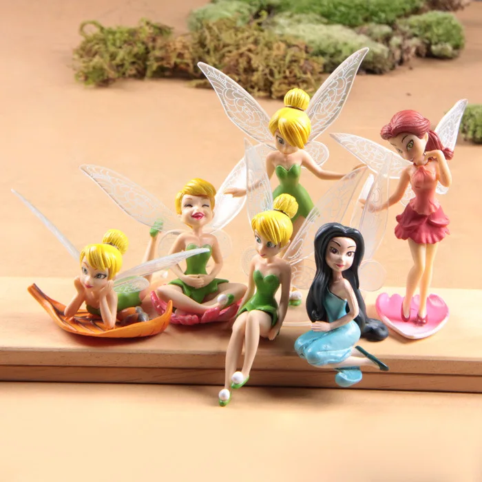 Аниме Tinkerbell сказочная фигурка игрушка Tinker Bell 6 шт./компл. ПВХ экшн-фигурки Куклы -