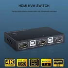 Переключатель KVM 4K с 2 портами HDMI USB, сплиттер для совместного использования монитора, клавиатуры, мыши, Адаптивная декорация EDIDHDCP