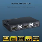 USB HDMI KVM переключатель контейнер под элемент питания 2 Порты 4K видео Дисплей USB переключатель сплиттер квм коробка для 2 ПК обмен клавиатура Мышь для принтера для дома