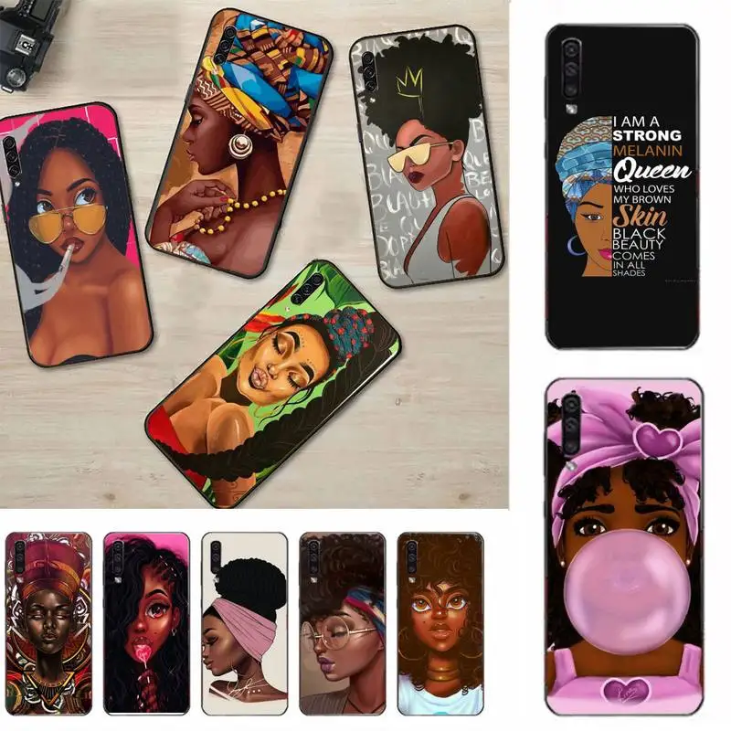 

African Girl Art Phone Case For Samsung Galaxy a50 A30S A50S a71 70 a10 case TPU Coque for samsung a51 case