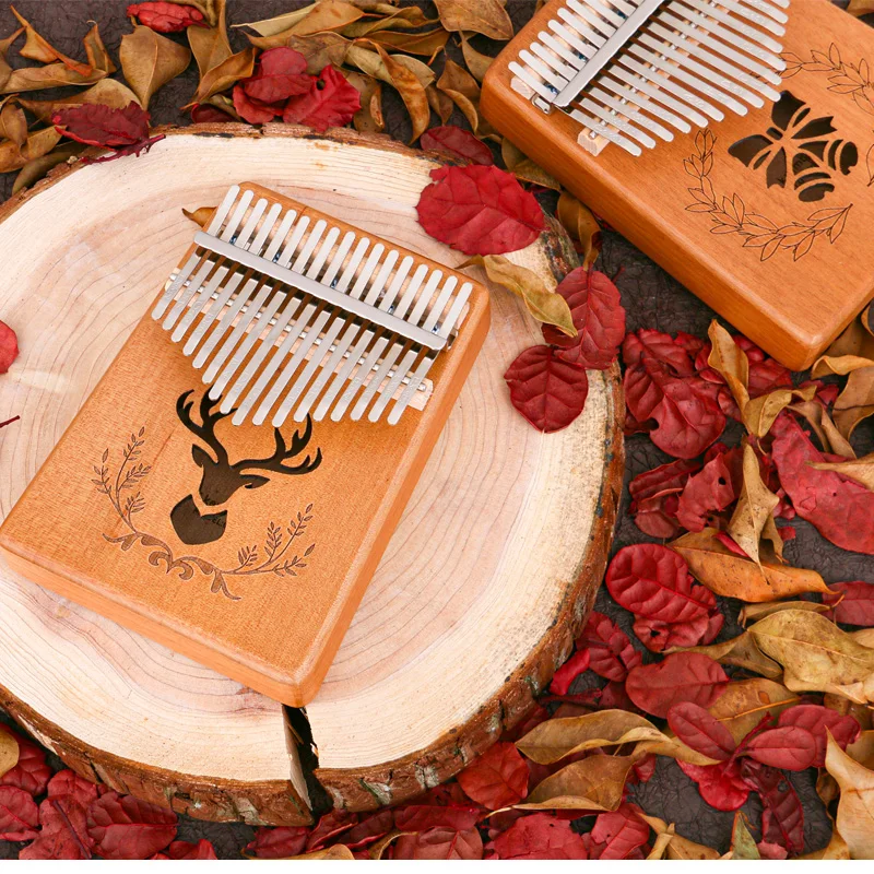

Kalimba 17 Keys Thumb Piano Retro Wood Mahogany Body Finger Piano Musical Keyboard Instruments High Quality Arican Percussion