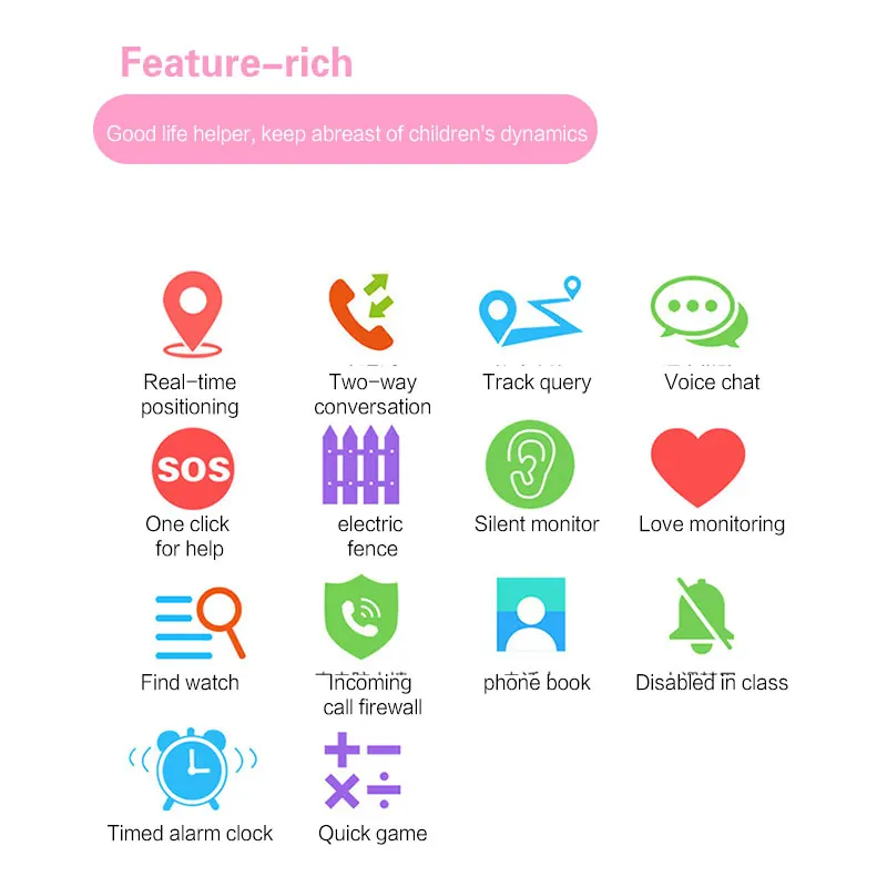 

Waterproof Kids Smart Watch Smart Wristwatch Anti-lost Touch Screen Smartwatch Bracelet Baby Clock Call