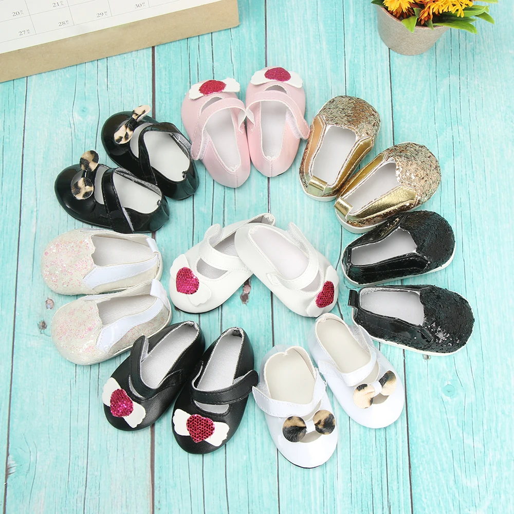 7 см бант Леопард PU кожаная кукла обувь блесток повседневная подходит для 18