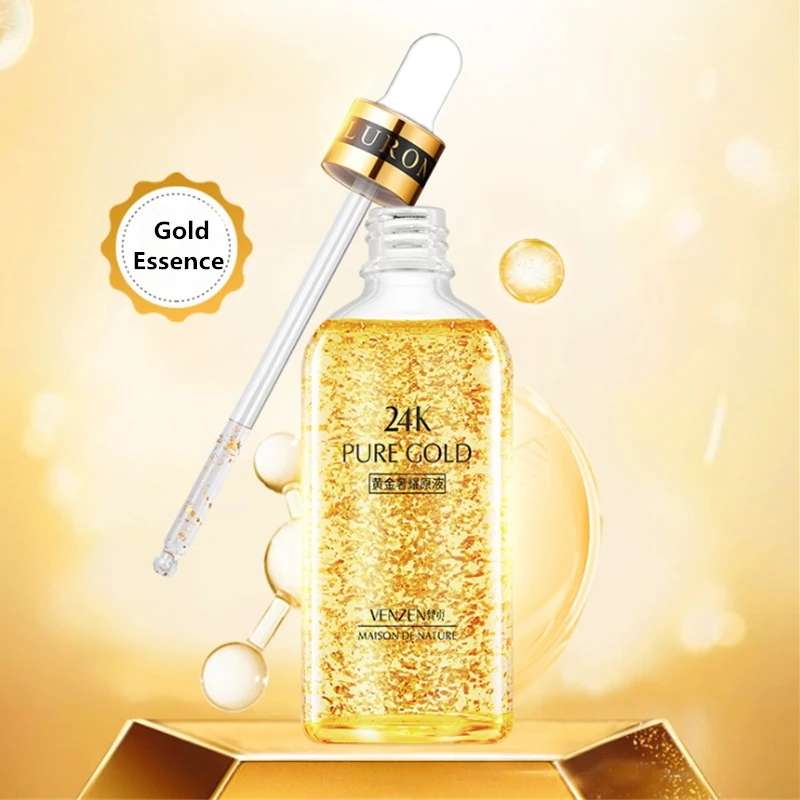 1PCS 24K Face Serum Золотая маска для лица, коллагеновая маска для лица, отбеливающая, увлажняющая, уменьшающая поры, восстанавливающая морщины, восстанавливающая эластичность кожи, сыворотка для лица 24K - Цвет: 1PCS 24K Face Serum