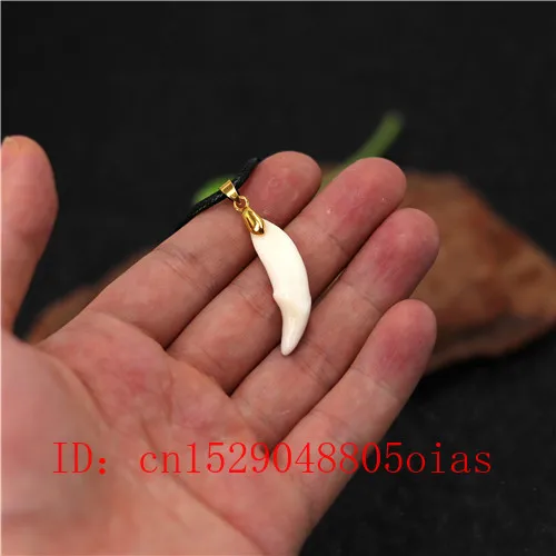 Подлинная натуральный кулон ожерелье волчий зуб Шарм ювелирные изделия Модные