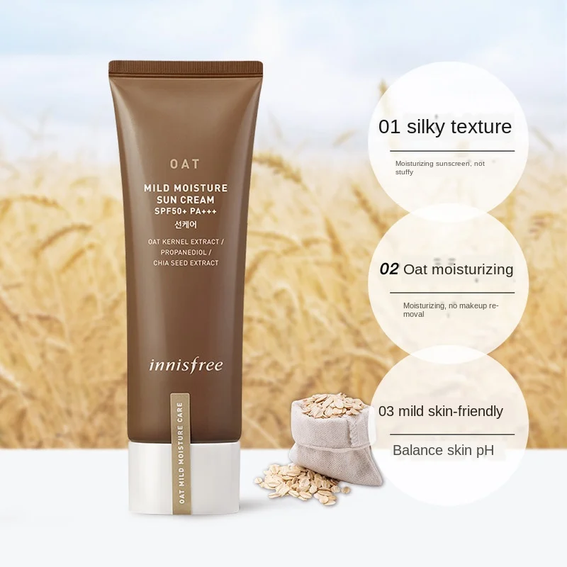 Корейская овсянка Innisfree мягкий увлажняющий солнцезащитный крем освежающий