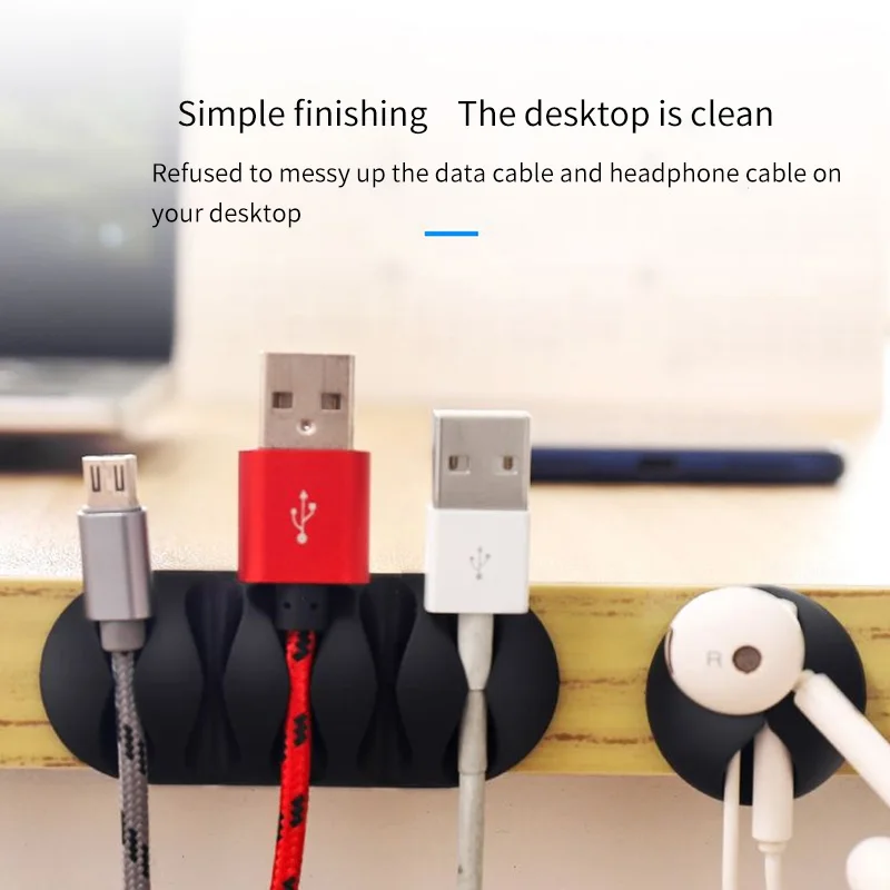 10 штук в наборе USB Кабельный Организатор намотки проволоки для рабочего стола