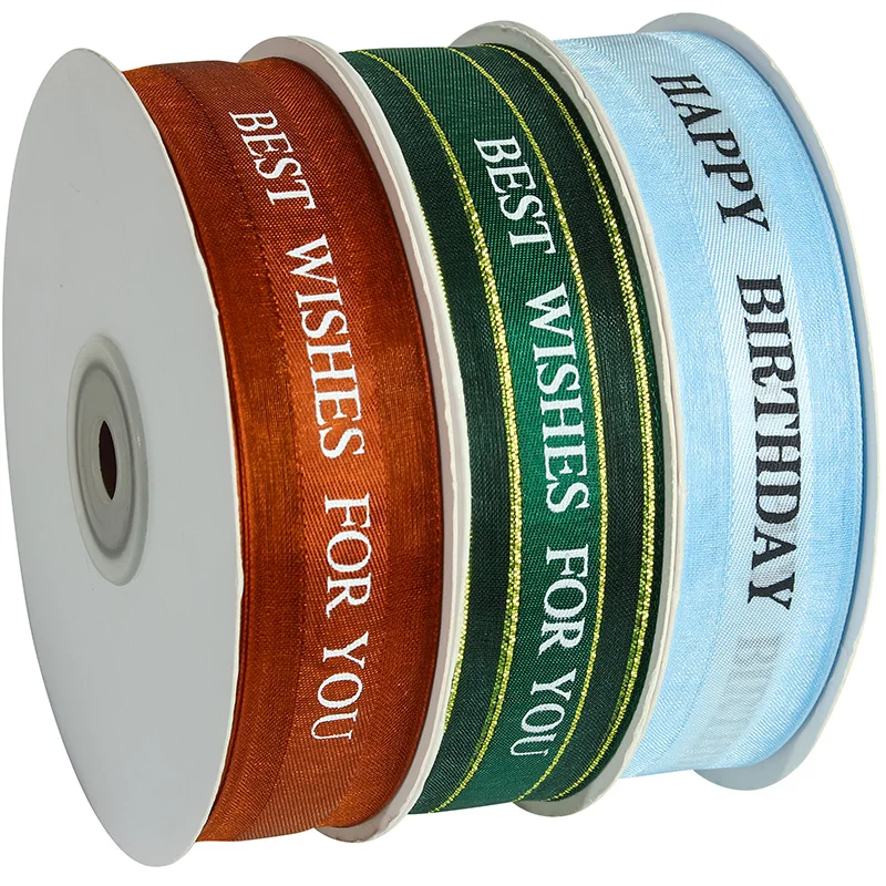 25 мм лента из органзы с принтом снежной Марли в стиле Пномпень 50 ярдов/рулон