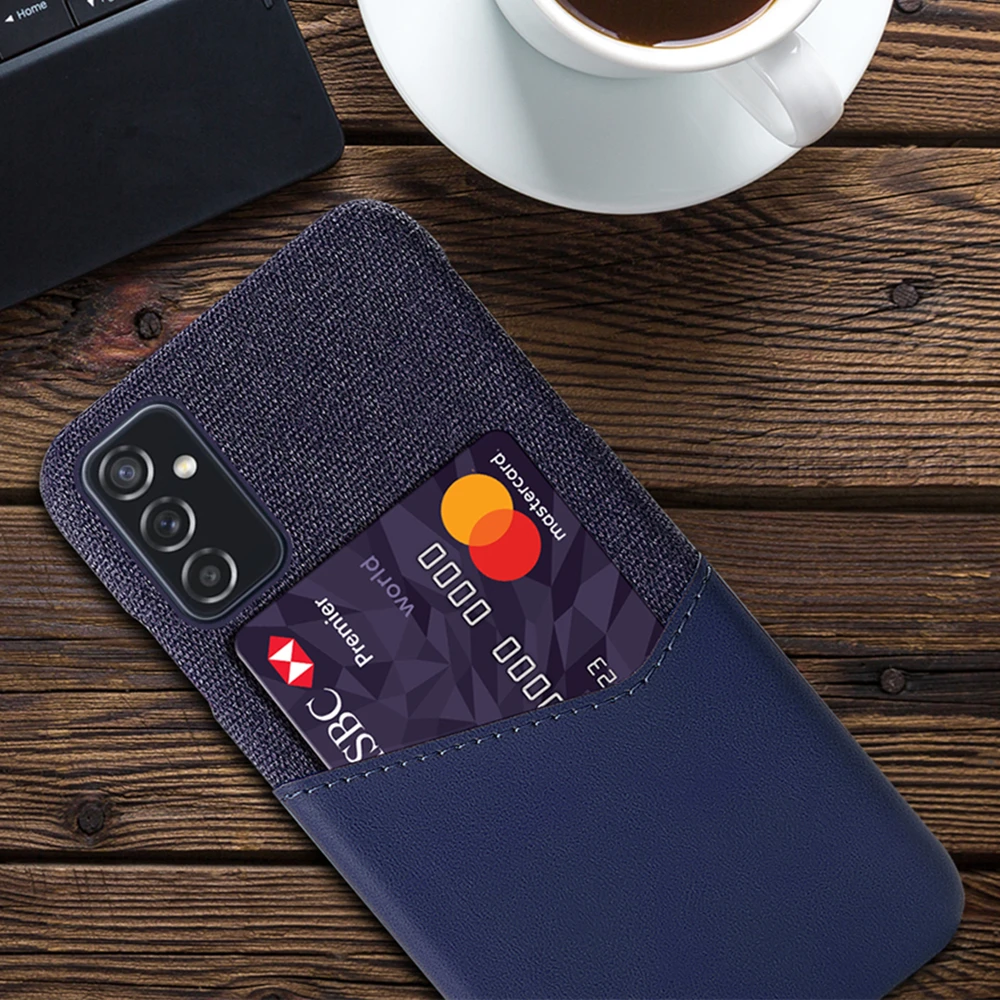 

Febric Card Holder Cover For Samsung Galaxy M52 5G Funda Cloth Texture PU Antiskid Case For Galaxy M52 M 52 5G 6.7" 2021 Coque