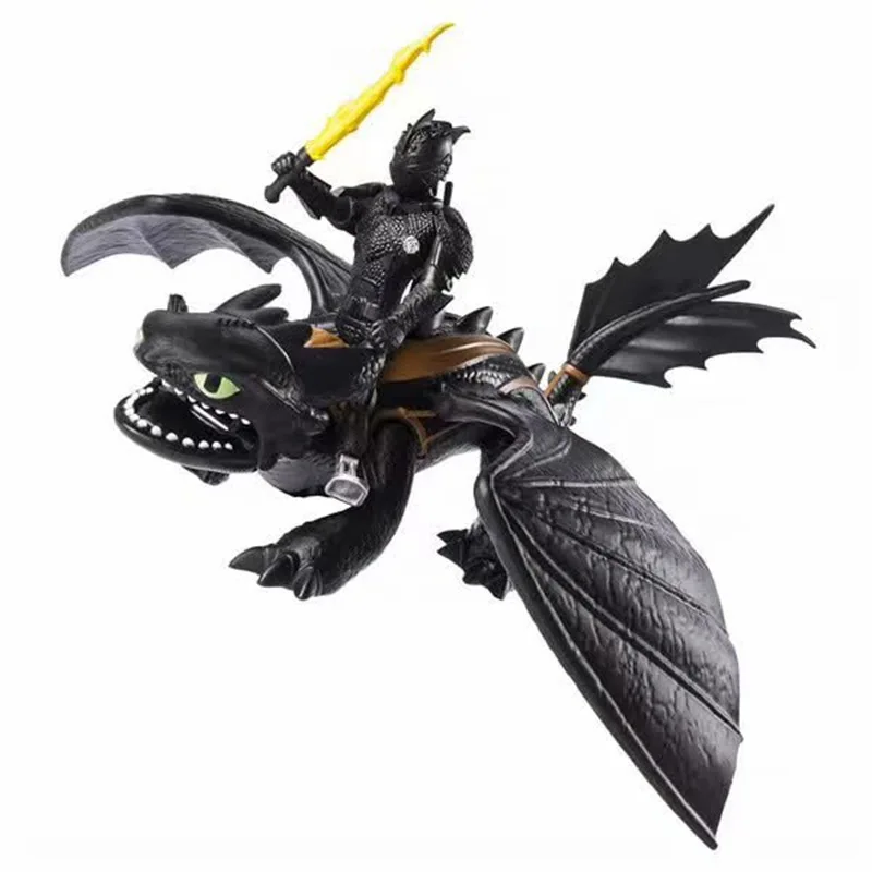 

Anime Character Your Flying Dragon Black And White Dragon Toothless Night Shark Wing Wing Hand-made Model Collection Manual Gift