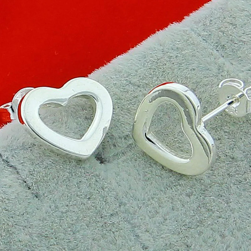 925 Серебряное пустое сердце серьги для женщин подарок на день Святого Валентина