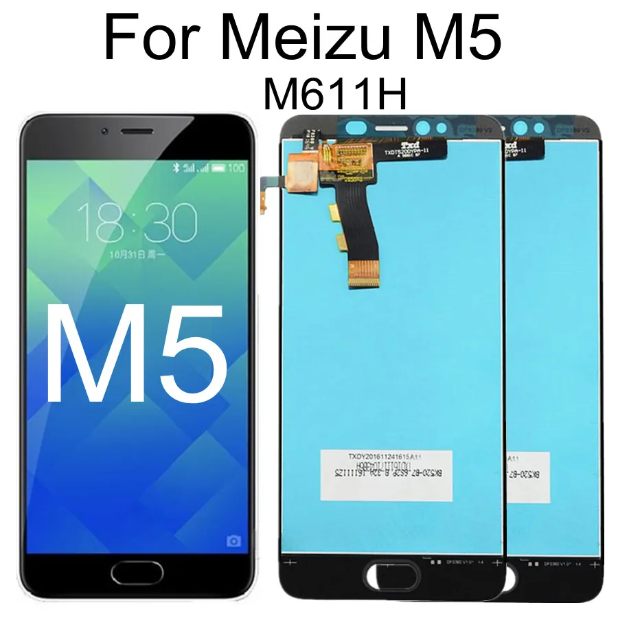 

5.2" LCD For MEIZU M5 M611H LCD Display Touch Screen Digitizer Glass Lens Assembly Replacement For Meizu Meilan M5 Mini LCD