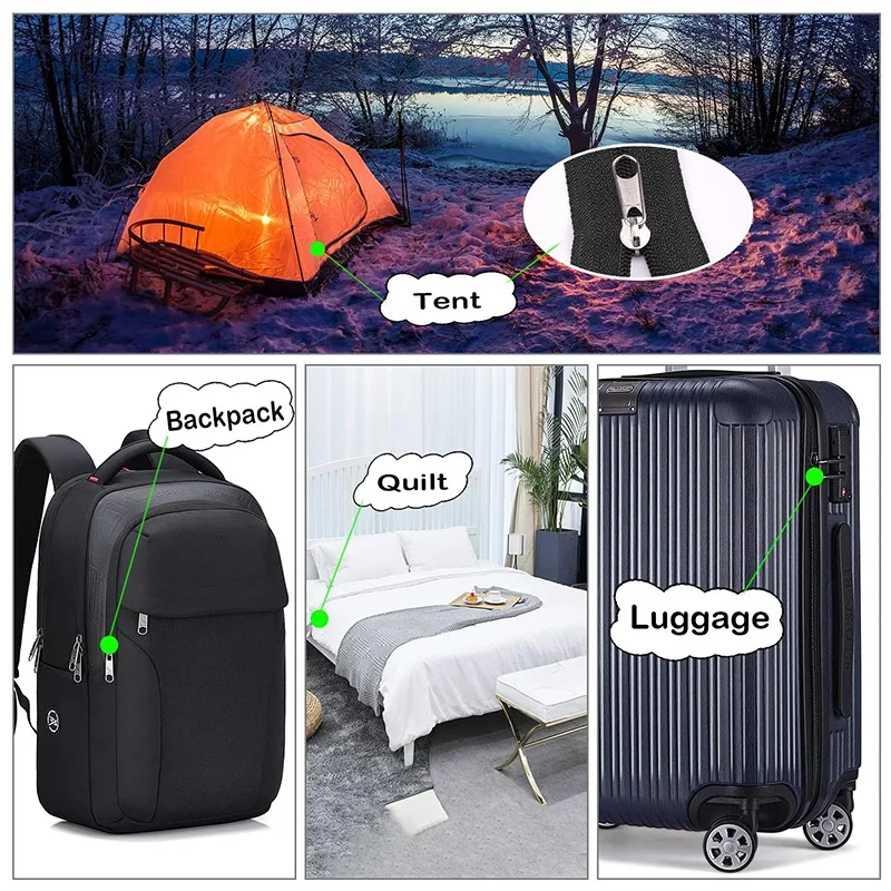 

BMBY-211Pcs Zipper Repair Kit Zipper Replacement with Zipper Install Plier for DIY Bags, Luggage, Backpacks, Silver and Black