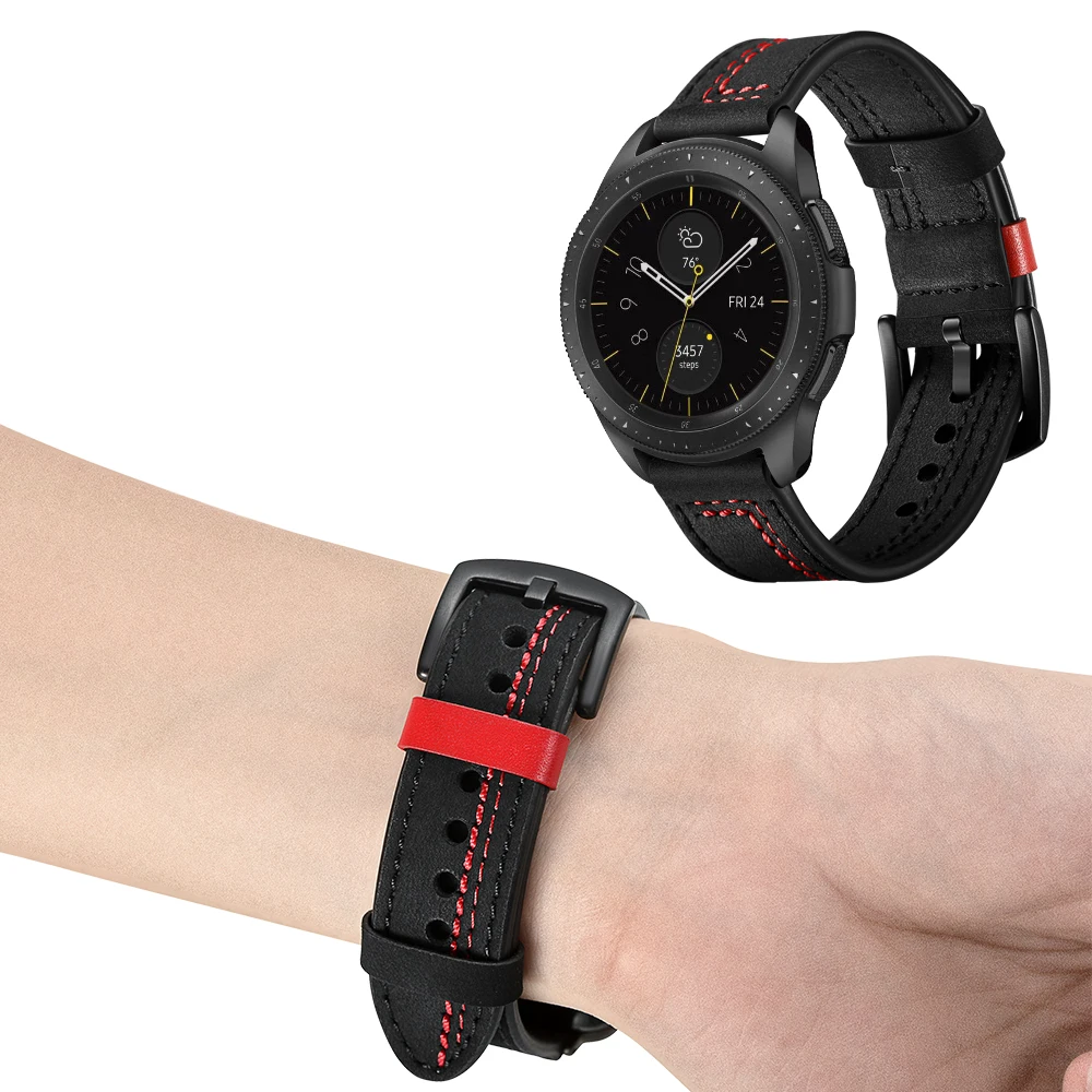 Ремешок UEBN кожаный для Samsung Galaxy Watch 42 мм 47 и Active 2 люксовый браслет наручных часов