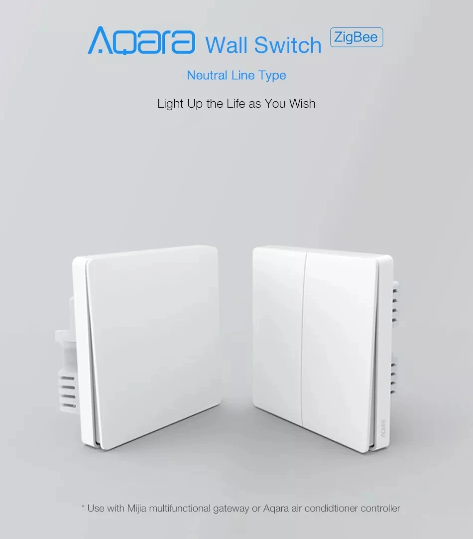 В Xiao mi Aqara настенный выключатель Smart ZigBee Zero Line Fire Wire переключатель беспроводной ключ настенный переключатель работа с приложением mi Home