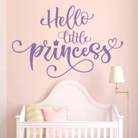 girls wall sticker baby bedroom decoration hello little princess vinyl wallpaper decals beauty wallpoof cx77