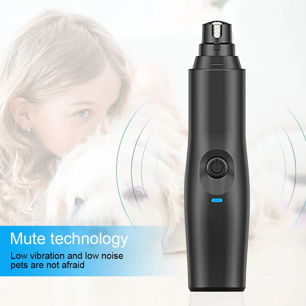 

Painless 2 speed USB Charging Dog Nail Grinders Rechargeable Pet Nail Clippers Quiet Electric Dog Cat Paws Nail Grooming Trimmer