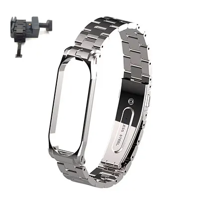 with tool Hangrui mi band 4 сменный металлический ремешок из нержавеющей стали браслеты mi Band 4 ремешок для Xiaomi mi band 4 - Цвет: with tool