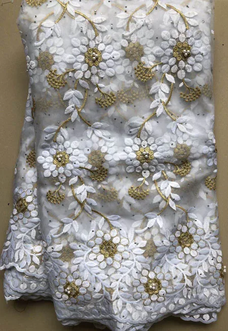 Французская кружевная ткань сиреневая бисерная африканская 2021