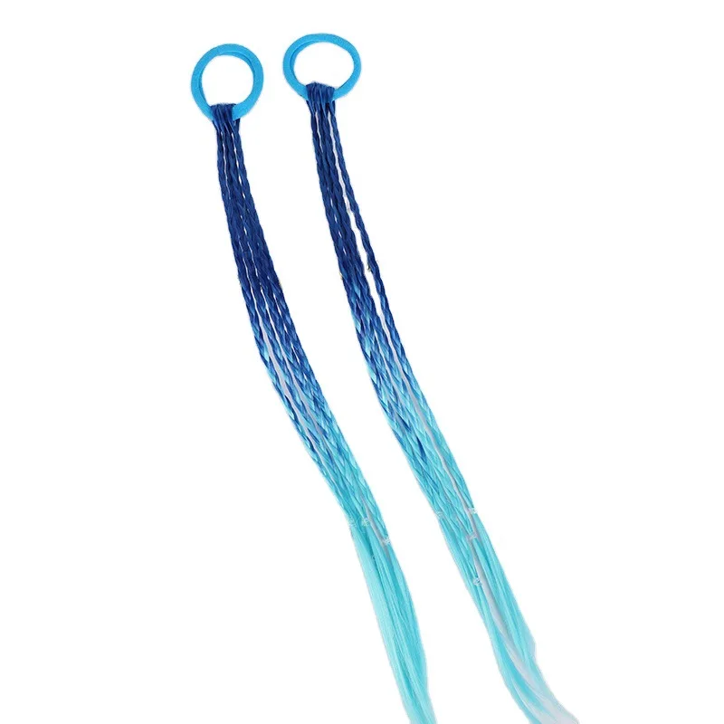 

2021 Wig Braid Elastic Hair Rubber Bands For Kids Gradient Color Dreadlocks Hair Ties Girls Children Hip Hop Hair Accessories