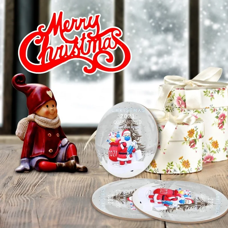 

Деревянные рождественские украшения в виде Санты, детская игрушка для рождественской елки, подвесные Подвески, Рождественское украшение д...